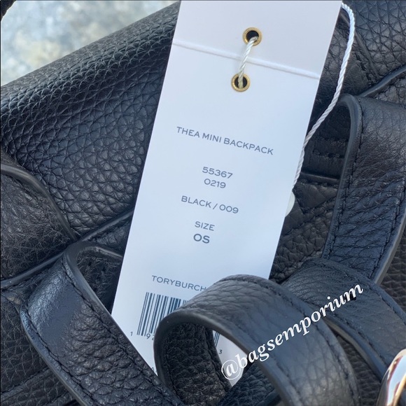 Tory Burch Thea Black Leather Mini Backback - Picture 6 of 8